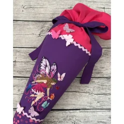 zauberhafte Schultüte Zuckertüte 70cm mit Schmetterlingsfee Fee Schmetterlinge in Lila Pink