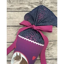 zauberhafte Schultüte Zuckertüte Dunkelblau Beere Lila mit Pferdekopf