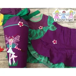 zauberhaftes Set zur Einschulung * Schultüte & Rock & Shirt gr.122/128 *