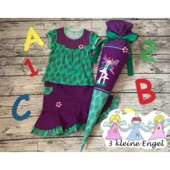 zauberhaftes Set zur Einschulung * Schultüte & Rock & Shirt gr.122/128 *