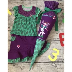 zauberhaftes Set zur Einschulung * Schultüte & Rock & Shirt gr.122/128 *