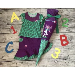 zauberhaftes Set zur Einschulung * Schultüte & Rock & Shirt gr.122/128 *