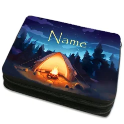 Zelt Federmäppchen inkl. Inhalt mit Name / personalisierbar