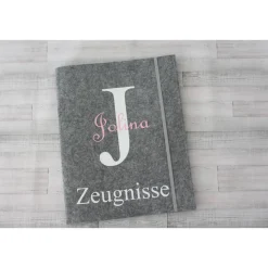 Zeugnis Hülle aus Filz personalisiert – Schutzhülle & Mappe für Zeugnisse