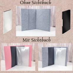 Zeugnismappe aus Filz | personalisierbar | Zeugnishülle Feuerwehrjunge grau | Organizer Schule