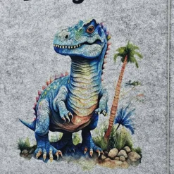 Zeugnismappe aus Filz | Zeugnishülle T-Rex hellgrau | Organizer Schule