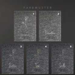 Zeugnismappe aus Filz *Blume* | personalisiert mit Namen und Farbe