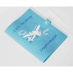 Zeugnismappe aus Filz Flugzeug