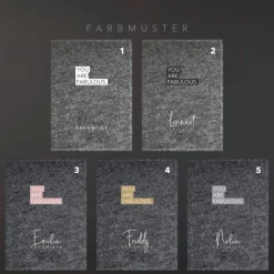 Zeugnismappe aus Filz *you are fabulous* | personalisiert mit Namen und Farbe