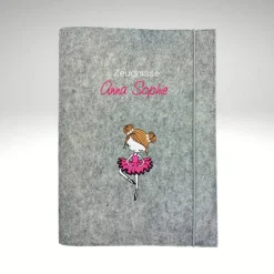 Zeugnismappe Ballerina personalisierte Dokumentenmappe Filz Sichtbuch