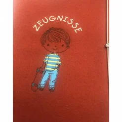 *Zeugnismappe DIN  A4 * gestickt auf cotto Filz *Schulstart * *Einschulung *  personalisierbar mit Namen * Geschenk *