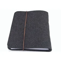 Zeugnismappe Dokumentenordner PERSONALISIERBAR  dunkel grau Filz Leder Geschenk Schule Ausbildung Studium Klarsichthülle