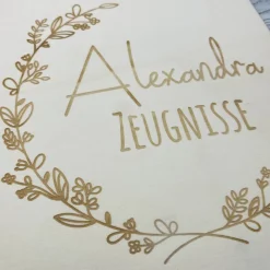 Zeugnismappe personalisiert aus Holz | Geschenk zum Schulstart | Zeugnisordner mit Namen | Einschulungsgeschenk