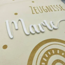 Zeugnismappe personalisiert aus Holz | Geschenk zum Schulstart | Zeugnisordner mit Namen | Einschulungsgeschenk