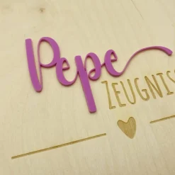 Zeugnismappe personalisiert aus Holz | Geschenk zum Schulstart | Zeugnisordner mit Namen | Einschulungsgeschenk