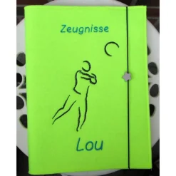 Zeugnissmappe / Zeugnisshülle aus Filz "Volleyballspieler"