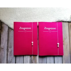 Zeugnissmappe aus Filz - personalisierbar- Einschulung * pink