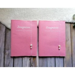 Zeugnissmappe aus Filz - personalisierbar- Einschulung * rosa