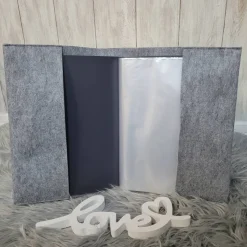 Zeungismappe aus Filz Mädchen mit Schulranzen / Ranzen/ mit Sichtbuch und Stickerei