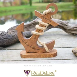 Zeus Anker Holz Personalisiert Gravur Geschenk Hochzeitstag Jahrestag Goldene Hochzeit Silberhochzeit Holzanker