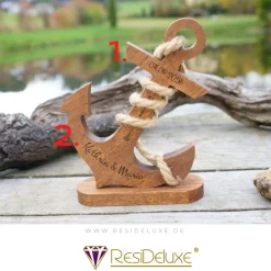 Zeus Anker Holz Personalisiert Gravur Geschenk Hochzeitstag Jahrestag Goldene Hochzeit Silberhochzeit Holzanker