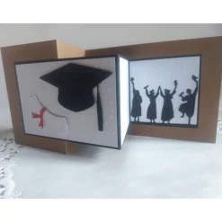 Z-Fold Karte zur Promotion, zum Bachelor, Master, Abitur, Examen