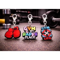 Zipper Fitness Gym – Boxhandschuhe & Gym Life Reißverschluss Anhänger aus Gummi PVC