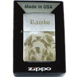 ZIPPO Feuerzeug mit Gravur, Fotogravur, Bildgravur Geschenk Set für Männer Geburtstag  Rückseitengravur möglich