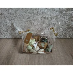 Zitronengras&Vanille Geschenkset – Handgemachte Zitronengrasseife, Badesalz, Vanille-Badekugel, Kerzen, Duftteelicht