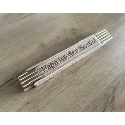 Zollstock personalisiert mit Gravur aus Buchenholz
