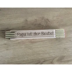 Zollstock personalisiert mit Gravur aus Buchenholz