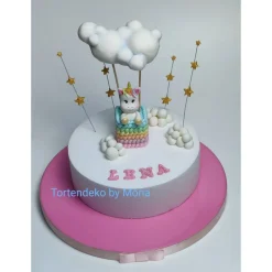 Zuckerfigur Tortenbild Tortendeko Einhorn Ballon