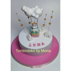 Zuckerfigur Tortenbild Tortendeko Einhorn Ballon