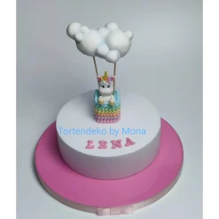 Zuckerfigur Tortenbild Tortendeko Einhorn Ballon