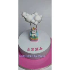 Zuckerfigur Tortenbild Tortendeko Einhorn Ballon