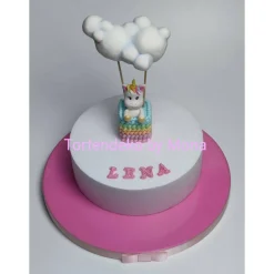 Zuckerfigur Tortenbild Tortendeko Einhorn Ballon