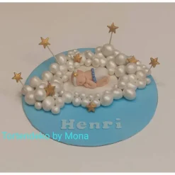 Zuckerfigur Tortenbild Tortendeko Wolken Baby Taufe