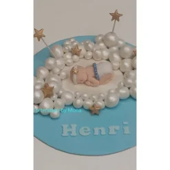 Zuckerfigur Tortenbild Tortendeko Wolken Baby Taufe