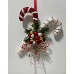 Zuckerstangen Weihnachtsdeko Weihnachtskranz Türschmuck Türdeko Türkranz