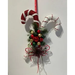 Zuckerstangen Weihnachtsdeko Weihnachtskranz Türschmuck Türdeko Türkranz