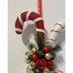 Zuckerstangen Weihnachtsdeko Weihnachtskranz Türschmuck Türdeko Türkranz
