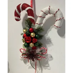 Zuckerstangen Weihnachtsdeko Weihnachtskranz Türschmuck Türdeko Türkranz