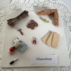 Zum Hausbau ein Geldgeschenk für Häuslebauer oder Geschenk zum Umbau und Umzug für Haus, Wohnung oder Zimmer verpacken