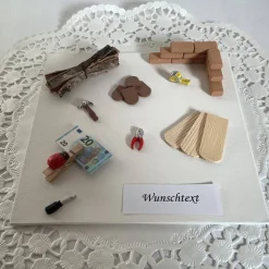 Zum Hausbau ein Geldgeschenk für Häuslebauer oder Geschenk zum Umbau und Umzug für Haus, Wohnung oder Zimmer verpacken