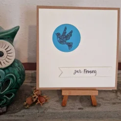 Zur Firmung - Gratulationskarte - Taube - Beige/Braun