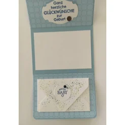 Zur Geburt eines Jungen Gutscheinkarte/ Kuvert Geldgeschenke Stampin'up! - Blau-Weiß Handarbeit Stampin Up