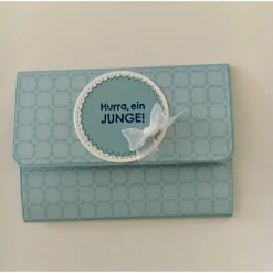 Zur Geburt eines Jungen Gutscheinkarte/ Kuvert Geldgeschenke Stampin'up! - Blau-Weiß Handarbeit Stampin Up