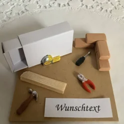 Zur Renovierung Geldgeschenk, zum Umbau, Umzug und Geschenk oder Gutschein für den Hausbau, die Wohnung oder ein Zimmer