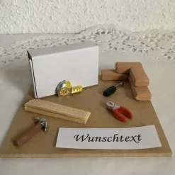 Zur Renovierung Geldgeschenk, zum Umbau, Umzug und Geschenk oder Gutschein für den Hausbau, die Wohnung oder ein Zimmer