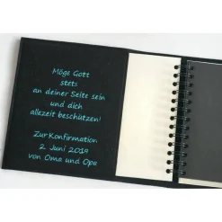 zusätzliche Widmung in einem Gästebuch zur Kommunion, Konfirmation, Firmung oder Geburtstag